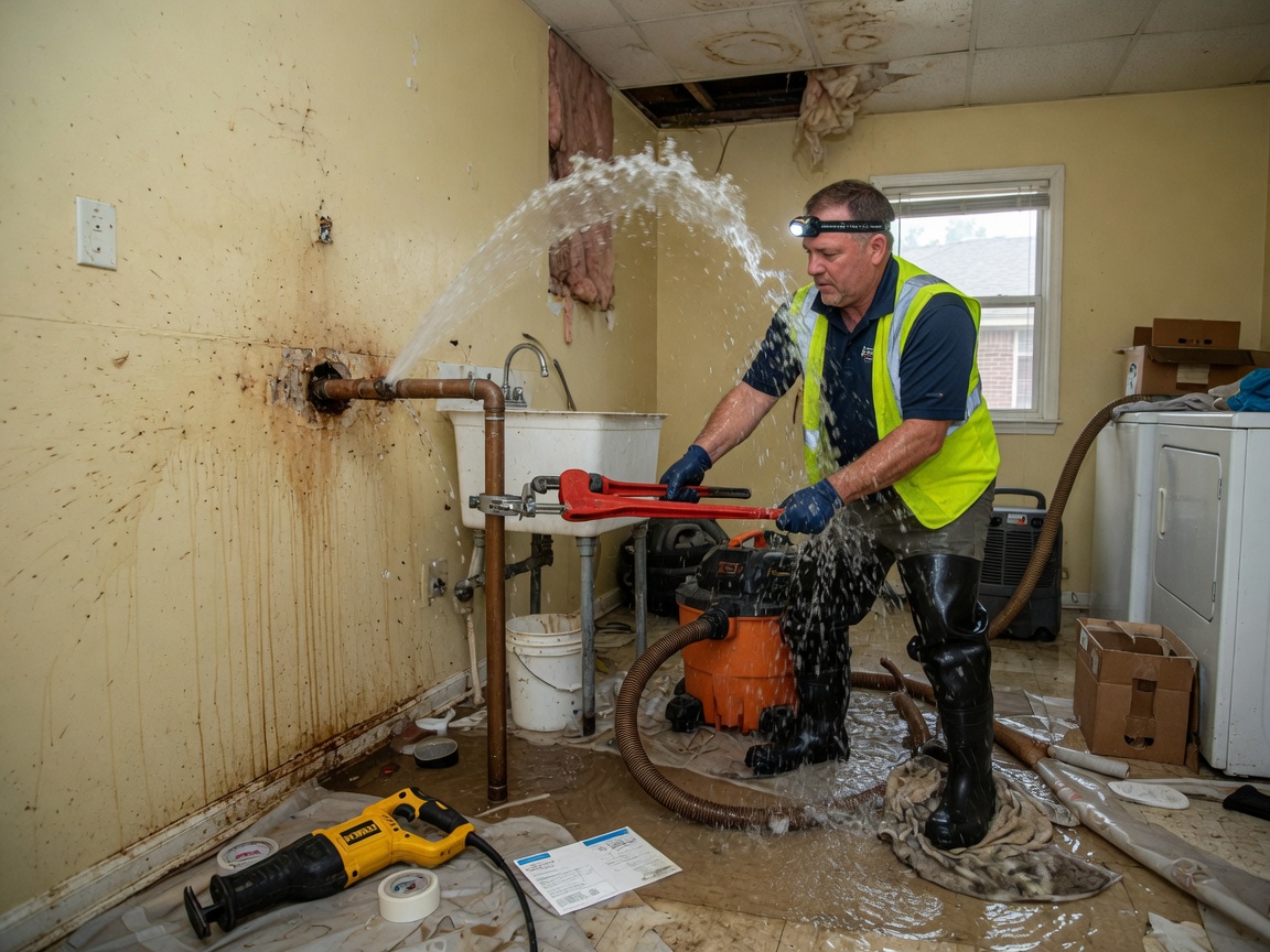 Burst Pipe Water Damage in Carrollton, TX
